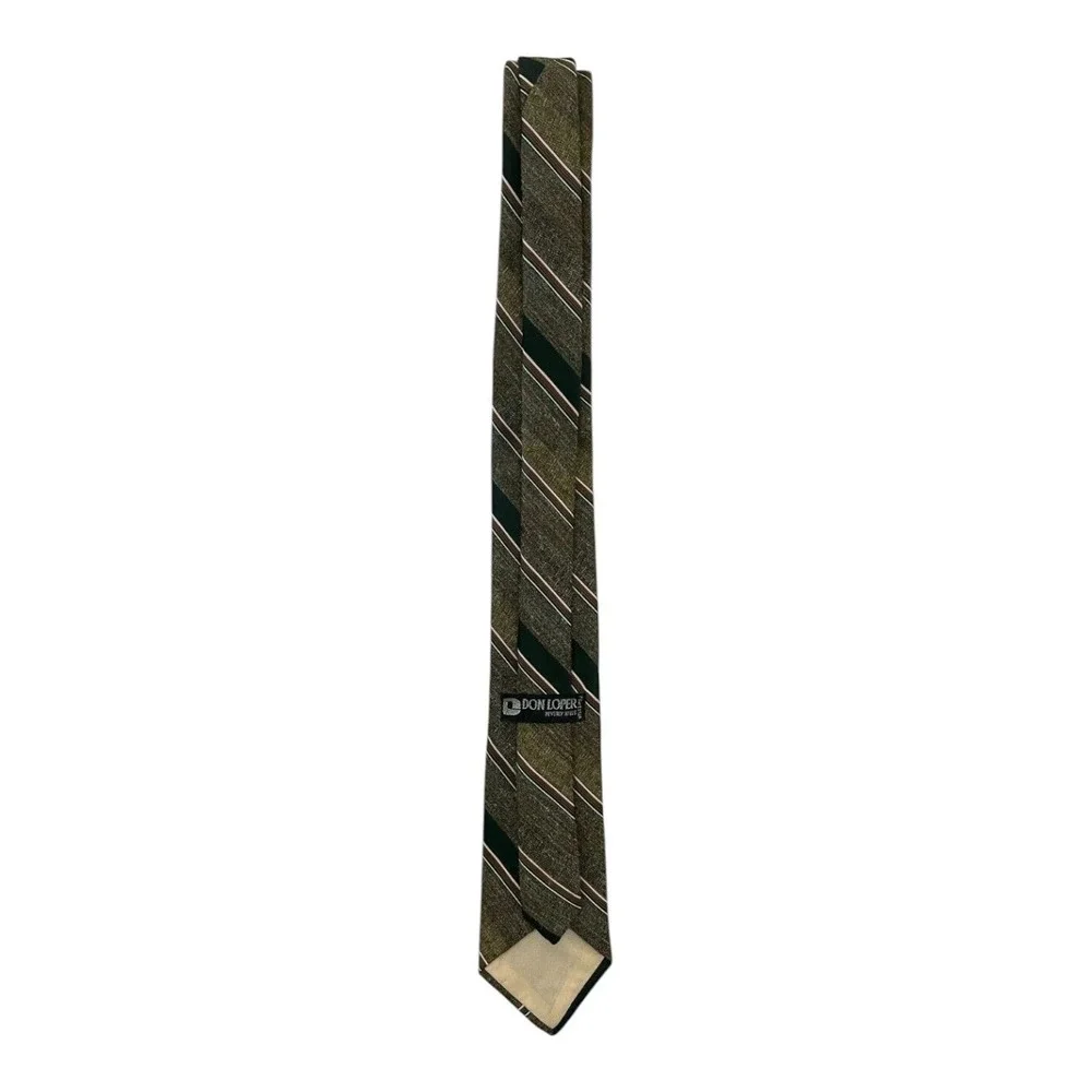 Don Loper Beverly Hills Men's Classic Neck Tie Brown Retro Stripe Polyester